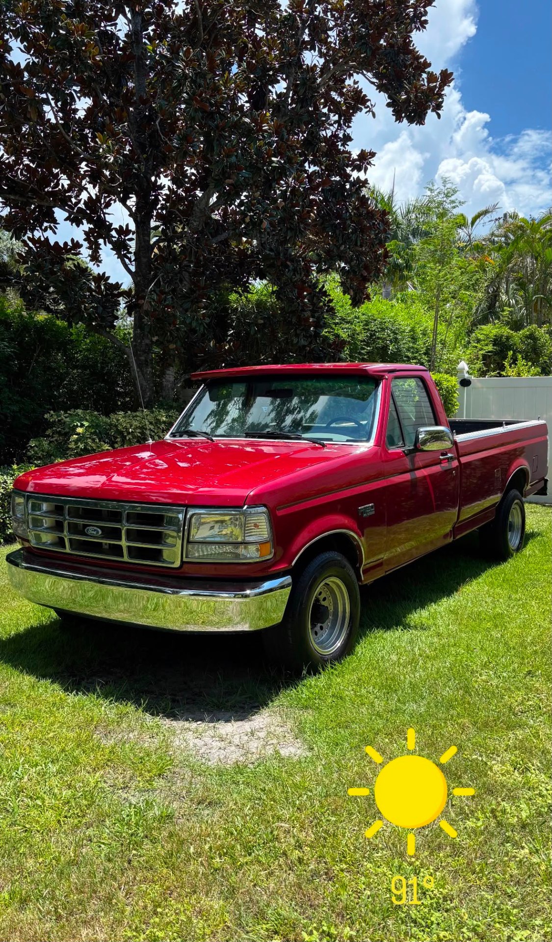 Classic red Ford F-150 detailed